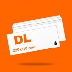 Envelope DL (220mm x 110mm) 1/0 single-sided, without window, self-adhesive strip