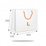 Shopping bag "L" landscape (width 400 x depth 100 x height 300mm), 1/0, outer side printed